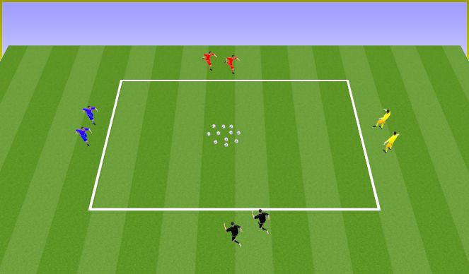 Football/Soccer Session Plan Drill (Colour): Calentamiento + juego pañuelo