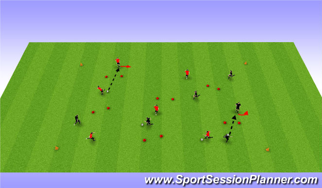 Football/Soccer Session Plan Drill (Colour): 6v6 warm up