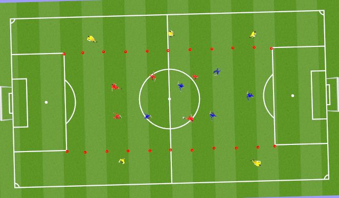 Football/Soccer Session Plan Drill (Colour): SSG: Queens Court w/Bumpers