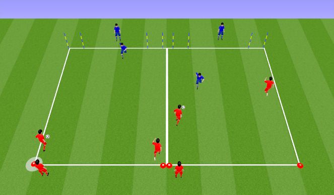 Football/Soccer Session Plan Drill (Colour): 2 v 1