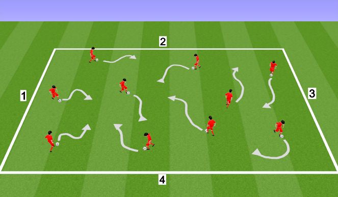 Football/Soccer Session Plan Drill (Colour): Skill Intro - Ball at your feet