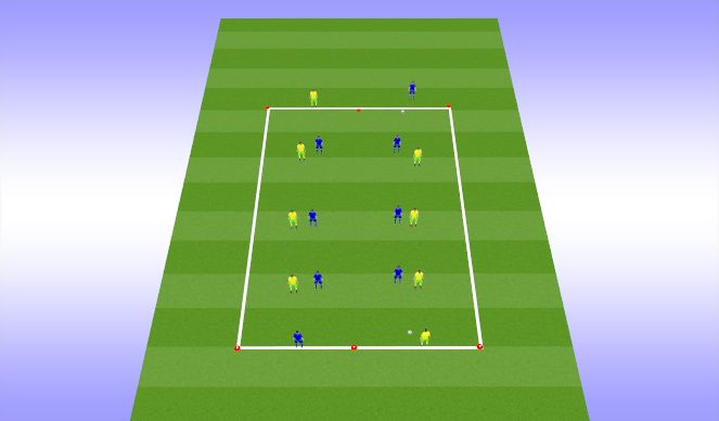 Football/Soccer Session Plan Drill (Colour): combination play in central areas