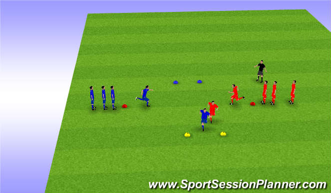 Football/Soccer Session Plan Drill (Colour): Warm up Race