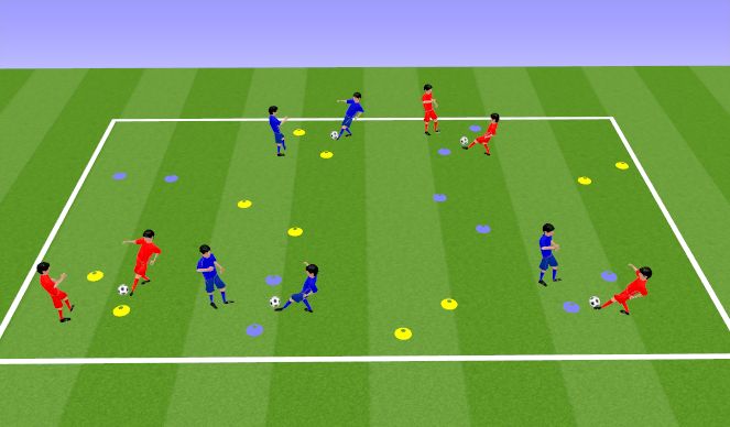 Football/Soccer Session Plan Drill (Colour): Middle - Passing Gates