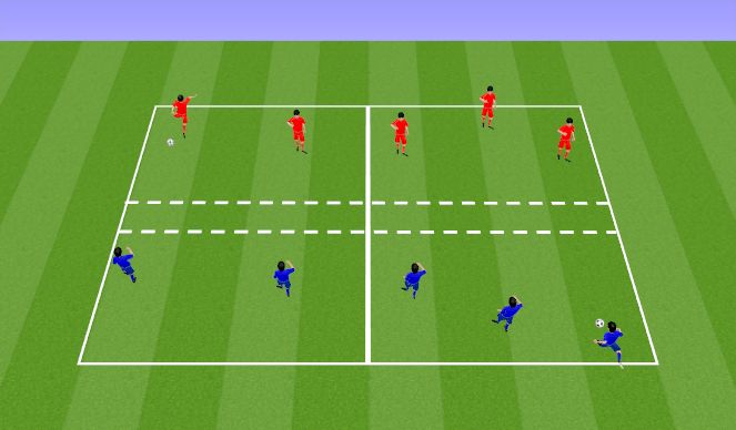 Football/Soccer Session Plan Drill (Colour): Skill Intro - 'Football Tennis'