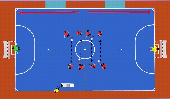 Futsal Session Plan Drill (Colour): FINALIZACIÓN 1X1.