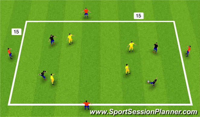 Football/Soccer Session Plan Drill (Colour): 8 v 4 posession