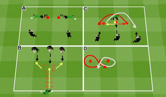 Futsal Session Plan Drill (Colour): Activation and Diving Mechanics