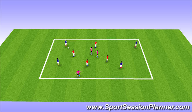 Football/Soccer Session Plan Drill (Colour): 4v4+3