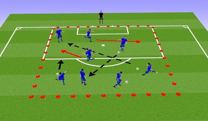 Football/Soccer Session Plan Drill (Colour): Physical Literacy Warmup (5 min)
