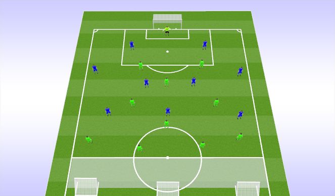 Football/Soccer Session Plan Drill (Colour): SSG 9v10 +GK