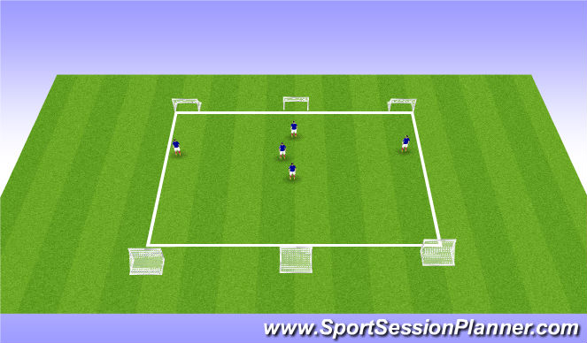 Football/Soccer Session Plan Drill (Colour): 6 goal Game