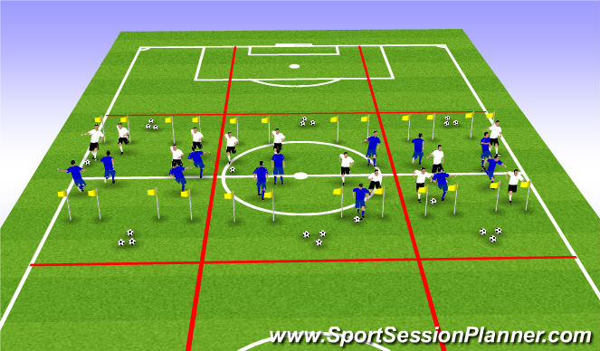 Football/Soccer Session Plan Drill (Colour): Ladders Game