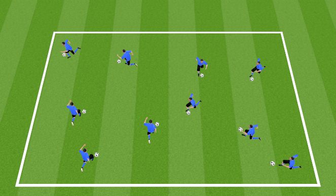 Football/Soccer Session Plan Drill (Colour): Ball Mastery Warm Up