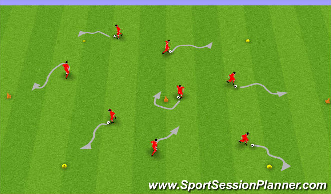 Football/Soccer Session Plan Drill (Colour): Warm Up