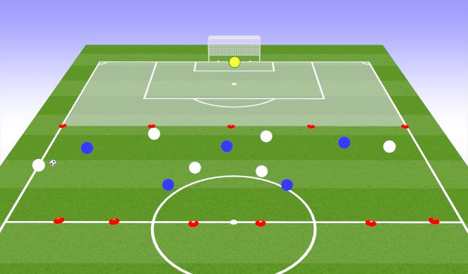 Football/Soccer Session Plan Drill (Colour): High press, fast attack functional