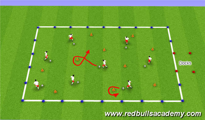 Football/Soccer Session Plan Drill (Colour): Treasure Island