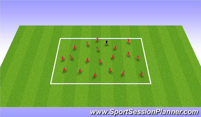 Football/Soccer Session Plan Drill (Colour): Warm Up (5/10 mins)