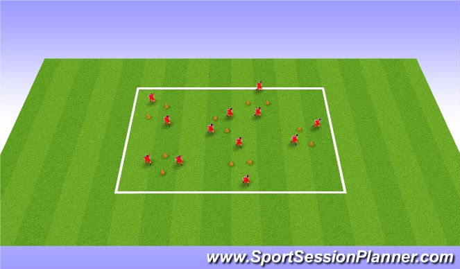 Football/Soccer Session Plan Drill (Colour): Passing through gates - Unopposed (10/15 mins)