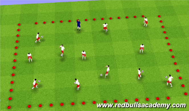 Football/Soccer Session Plan Drill (Colour): Warm-Up/Ball Mastery