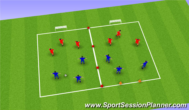 Football/Soccer Session Plan Drill (Colour): Partijtje