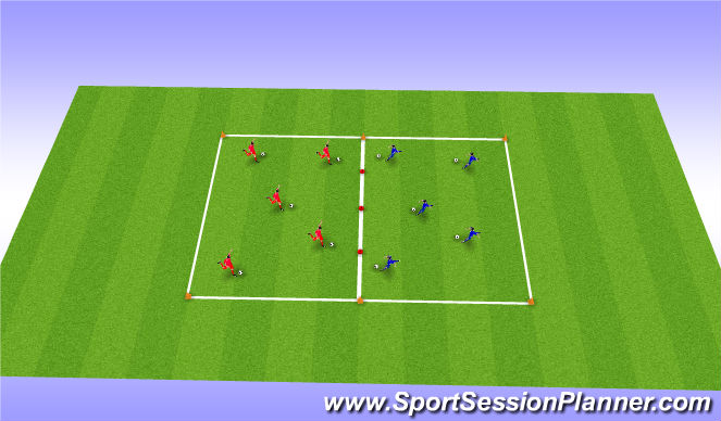 Football/Soccer Session Plan Drill (Colour): Opposed Shooting