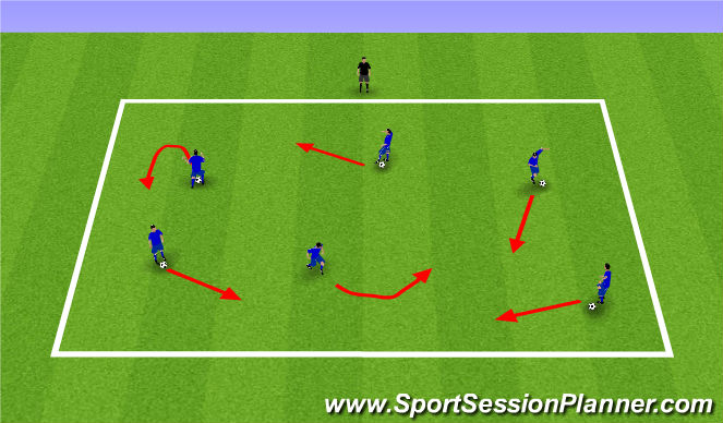 Football/Soccer Session Plan Drill (Colour): Walk The Dog