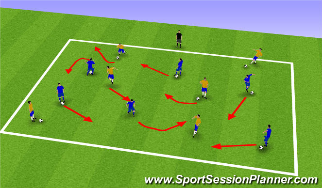 Football/Soccer Session Plan Drill (Colour): Possession