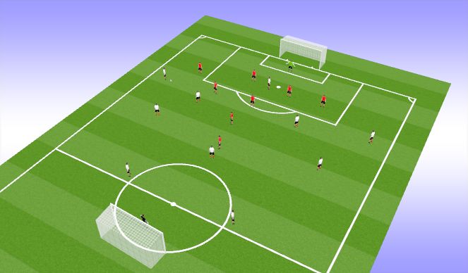 Football/Soccer Session Plan Drill (Colour): Attacking against a high line