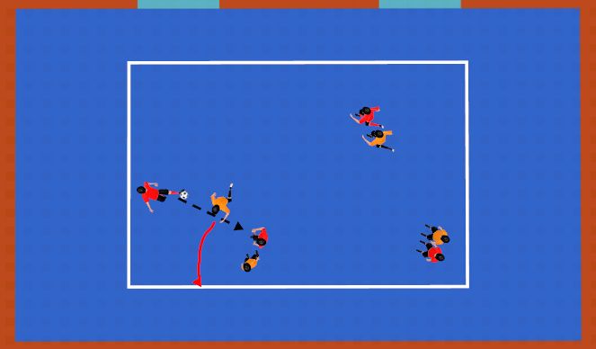 Futsal Session Plan Drill (Colour): RECUPERACIÓN TRÁS PERDIDA 20X20.