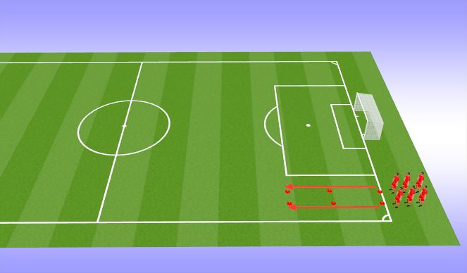 Football/Soccer Session Plan Drill (Colour): Warm up & conditioning 