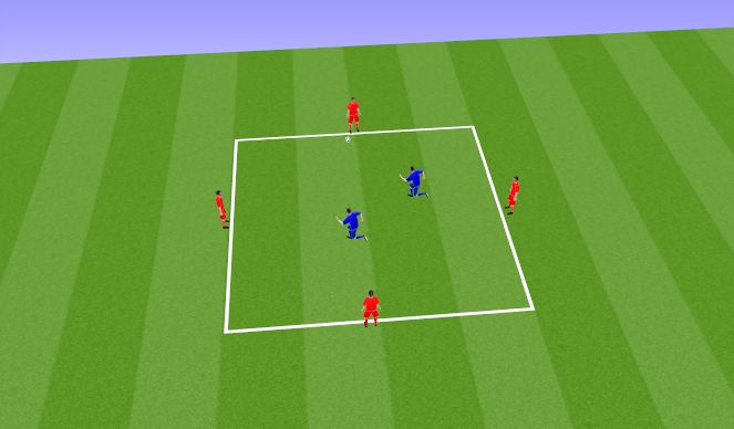 Football/Soccer Session Plan Drill (Colour): Rondo 4v2