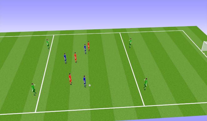 Football/Soccer Session Plan Drill (Colour): 3v3 [+4] Positioning game