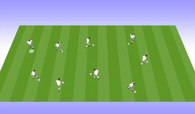 Football/Soccer Session Plan Drill (Colour): Act 1: Tag / Ball Mastery