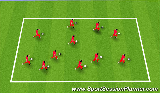 Football/Soccer Session Plan Drill (Colour): Warm Up