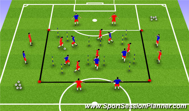 Football/Soccer Session Plan Drill (Colour): Technical First Touch / Awareness
