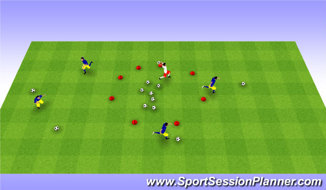 Football/Soccer Session Plan Drill (Colour): Frog Catcher