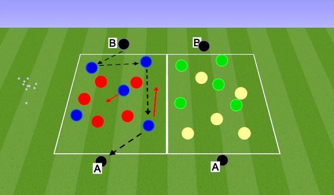 Football/Soccer Session Plan Drill (Colour): Warm Up - Possession drill