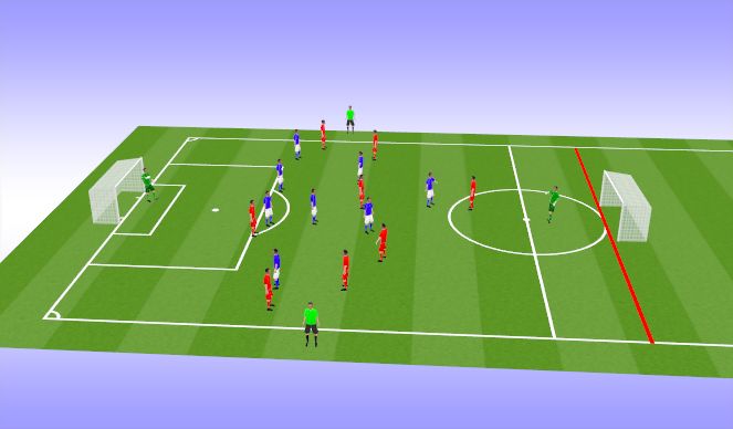 Football/Soccer Session Plan Drill (Colour): 8v8 + 2 Bumpers Match (20 mins)