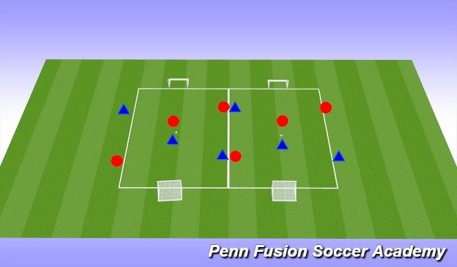 Football/Soccer Session Plan Drill (Colour): 1v1 Duels