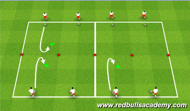 Football/Soccer Session Plan Drill (Colour): U-Turn/Xavi Turn