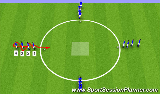 Fútbol Ejercicio del Plan de Sesiones (Color): Fun Dribbling Warm Up