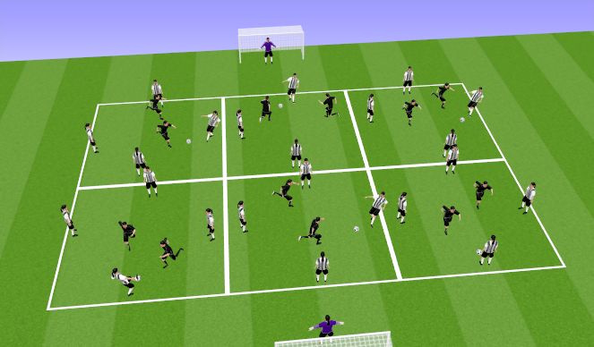 Football/Soccer Session Plan Drill (Colour): 4v2