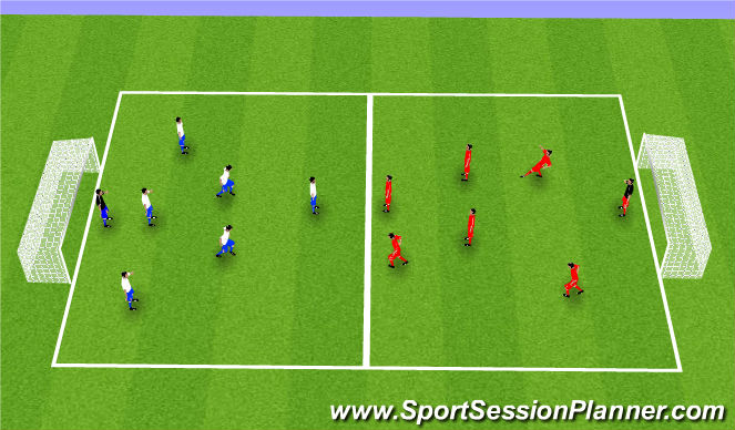 Football/Soccer Session Plan Drill (Colour): Match - 30 minutes