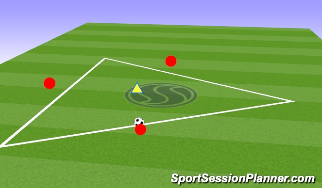 Football/Soccer Session Plan Drill (Colour): 3v1 Possession in Triangle - Animation