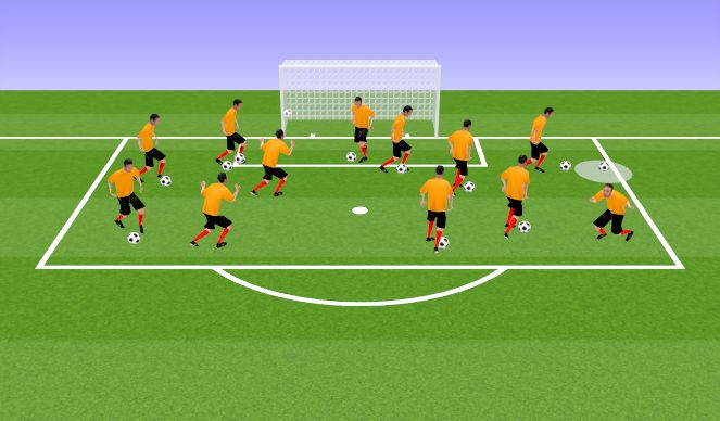 Football/Soccer Session Plan Drill (Colour): Technical Warm-Up