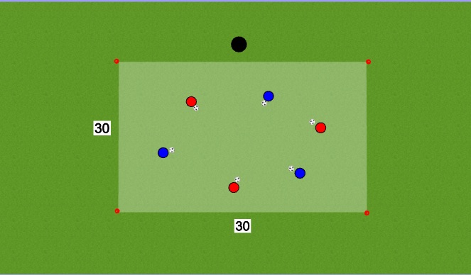 Football/Soccer Session Plan Drill (Colour): Station #1: Team Ball Tag