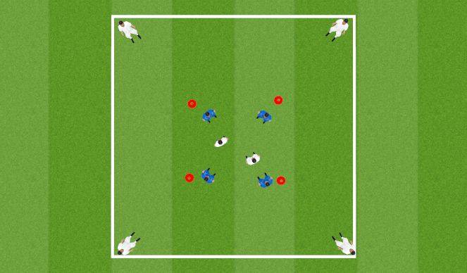 Football/Soccer Session Plan Drill (Colour): 4v2 to 4v6 Rondo