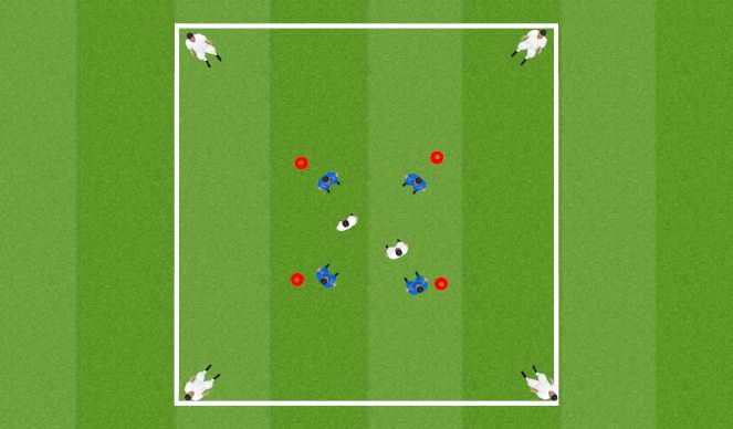 Football/Soccer Session Plan Drill (Colour): 4v2 to 4v6 Rondo