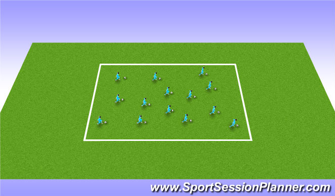 Football/Soccer Session Plan Drill (Colour): Warm up - ball mastery